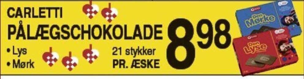 ABC Lavpris Carletti Pålægschokolade tilbud