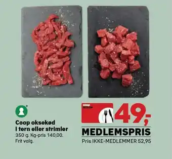 SuperBrugsen Coop Oksekød I Tern eller strimler tilbud