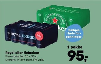 SuperBrugsen Royal eller Heineken tilbud