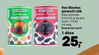 SuperBrugsen Van Slooten glutenfri slik tilbud