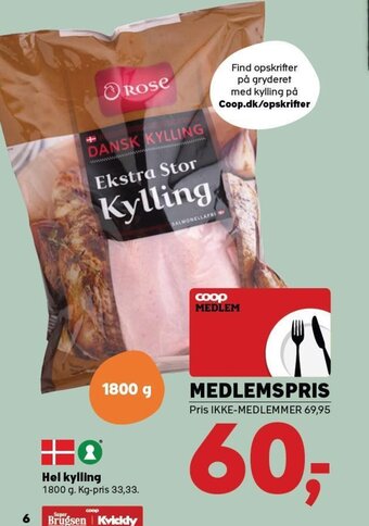 Kvickly Hel Kylling tilbud