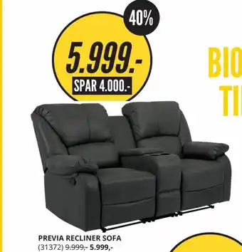 My Home Previa Recliner Sofa tilbud