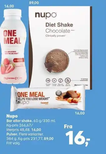Kvickly Nupo Bar eller Shake tilbud