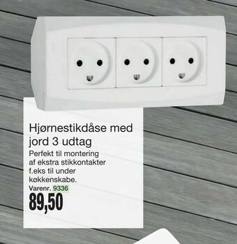 Harald Nyborg Hjørnestikdåse med jord 3 udtag tilbud