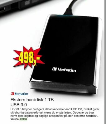 Harald Nyborg Ekstern harddisk 1 TB USB 3,0 tilbud