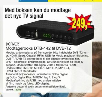 Modtagerboks DTB-142 til DVB-T2