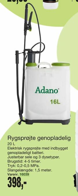 Harald Nyborg Rygsprøjte genopladelig tilbud