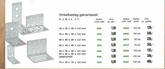 Harald Nyborg Vinkelbeslag galvaniseret tilbud