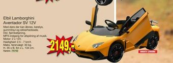 Harald Nyborg Elbil Lamborghini Aventador SV 12V tilbud