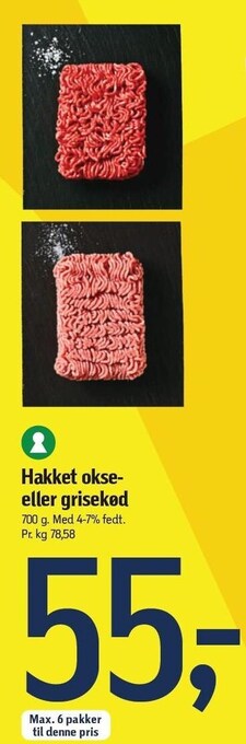 Føtex Hakket okse- el. grisekød tilbud