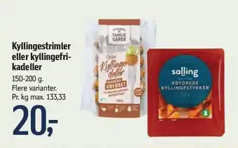 Kyllingestrimler el. kyllingefrikadeller