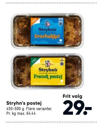 Bilka Stryhn's postej tilbud