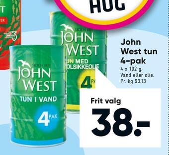 Bilka John west tun 4-pak tilbud