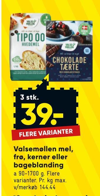 Bilka Valsemøllen mel, frø, kerner eller bageblanding tilbud