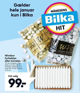 Bilka Windsor fyrfadslys eller kronelys tilbud