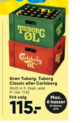 Bilka Grøn tuborg, tuborg classic eller carlsberg tilbud