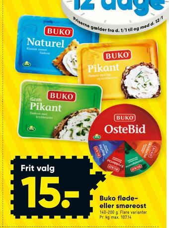 Bilka Buko fløde eller smøreost tilbud