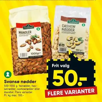 Bilka Svansø nødder tilbud