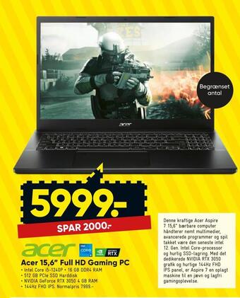 Bilka Acer 15,6 full hd gaming pc tilbud