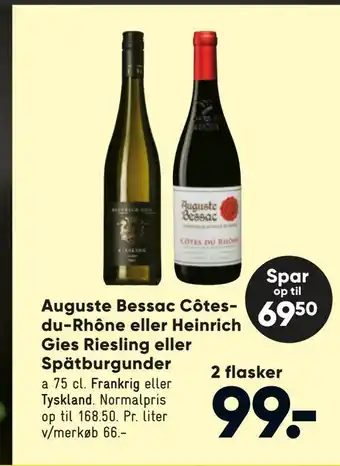Bilka Auguste bessac côtes du-rhône eller heinrich gies riesling eller spätburgunder tilbud