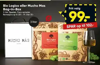 Bilka Bio logico eller mucho mas bag-in-box tilbud