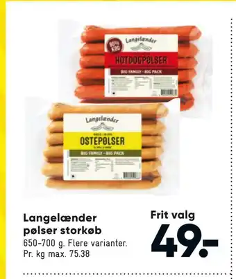 Bilka Langelænder pølser storkøb tilbud