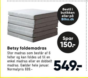 Bilka Betsy foldemadras tilbud