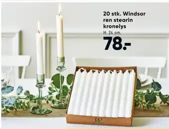 Bilka 20 stk. windsor ren stearin kronelys tilbud