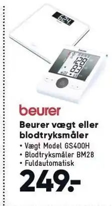 Bilka Beurer vægt el. blodtryksmåler tilbud