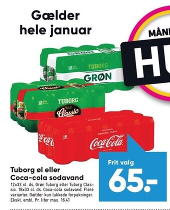 Bilka Tuborg øl el. coca-cola sodavand tilbud
