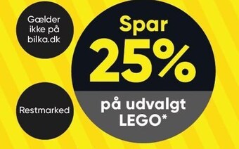 Bilka Spar 25% på udvalgt lego tilbud