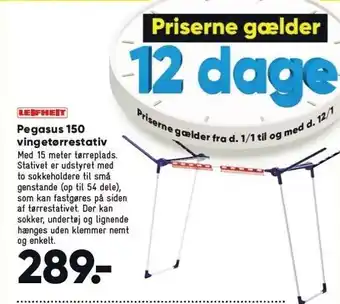 Bilka Pegasus 250 vingetørrestativ tilbud