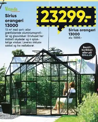 Bilka Sirius orangeri 13000 tilbud