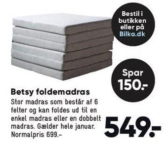 Bilka Betsy foldemadras tilbud