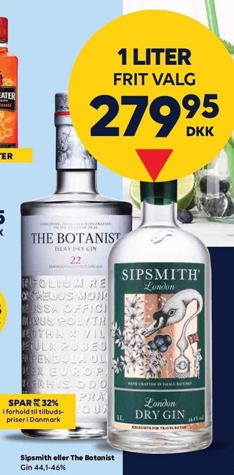 BorderShop Sipsmith el. the botanist tilbud