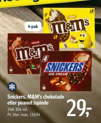 Føtex Snickers, M&M's chokolade eller peanut ispinde tilbud
