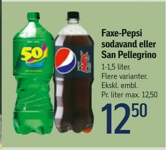 Føtex Faxe-Pepsi sodavand eller San Pellegrino tilbud