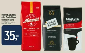 Føtex Merrild, Lavazza eller Carte Noire formalet kaffe tilbud