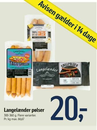 Føtex Langelænder pølser tilbud