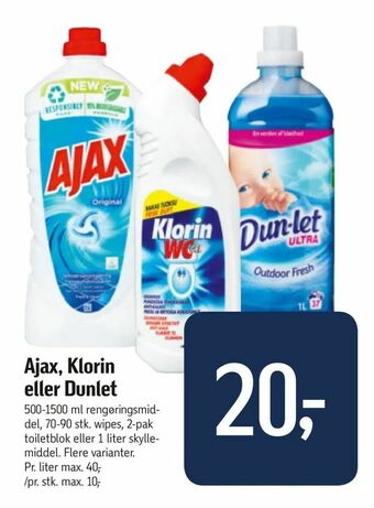 Føtex Ajax, Klorin eller Dunlet tilbud