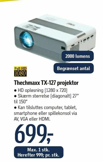 Føtex Thechmaxx TX-127 projektor tilbud