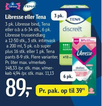 Føtex Libresse eller Tena tilbud