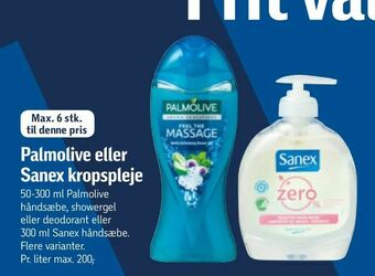 Føtex Palmolive eller Sanex kropspleje tilbud