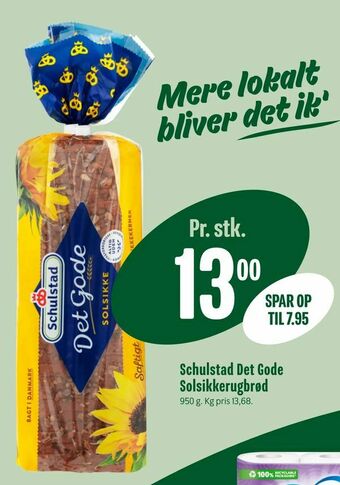 Min Købmand Schulstad Det Gode Solsikkerugbrød tilbud