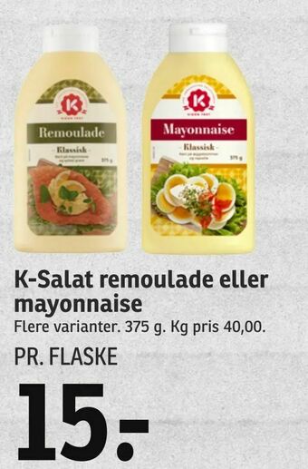 SPAR K-Salat remoulade eller mayonnaise tilbud