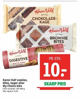 SPAR Karen Volf cookies, bites, kager eller My Choice kiks tilbud