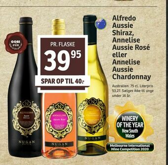 SPAR Alfredo Aussie Shiraz, Annelise Aussie Rosé eller Annelise Aussie Chardonnay tilbud