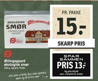 SPAR Øllingegaard økologisk smør tilbud