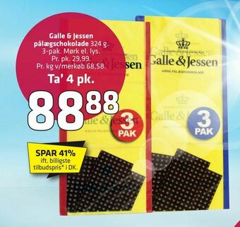 Fleggaard Galle & Jessen pålægschokolade tilbud