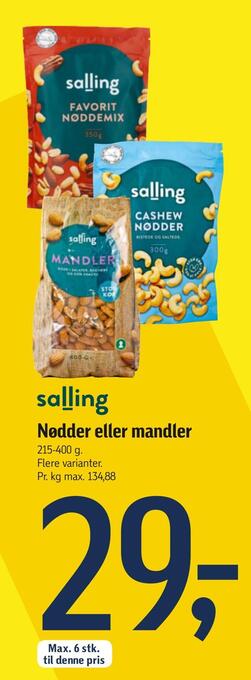 Føtex Nødder eller mandler tilbud